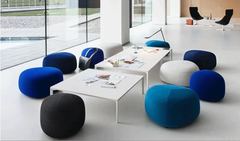 Nordic Stool Creative Ottoman Fashion Foot Stool Special-shaped Pebble Multifunctional Big Furniture for Home Portable Design