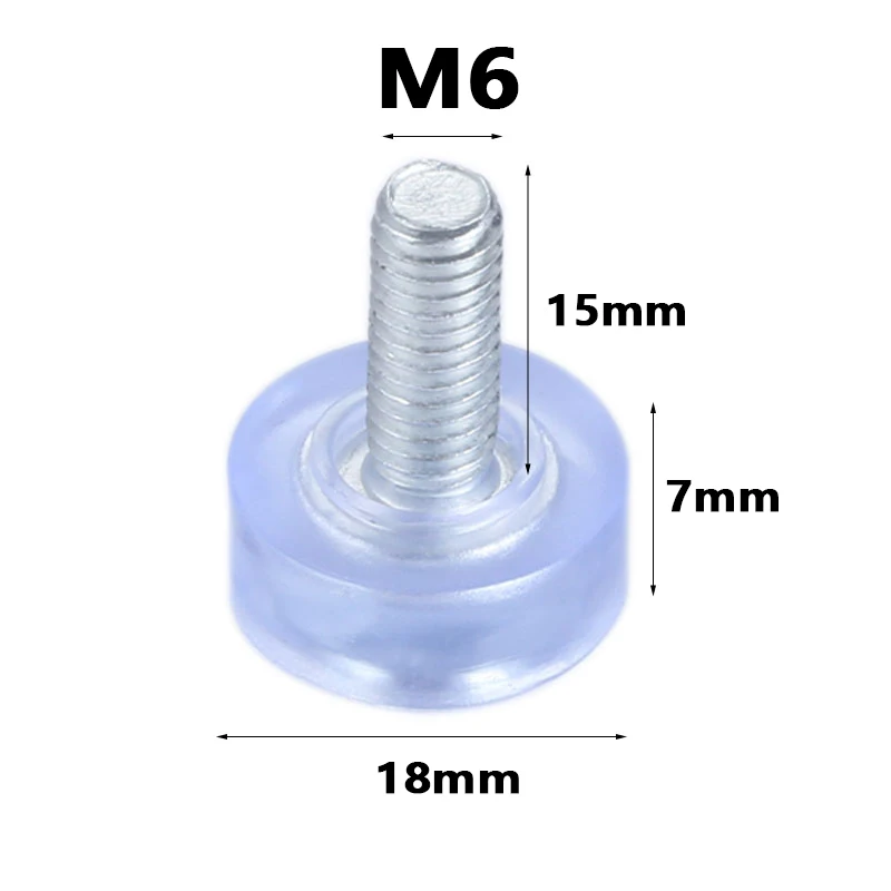 2/5/10/20Pcs Transparent M6 M8 Screw In Anti-slip Foot Pad Furniture Glide Levelling Feet Adjustable Leveler Pads