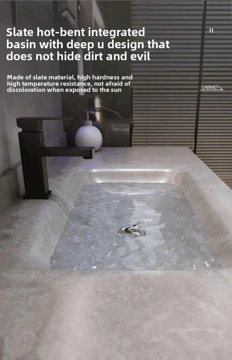 Rock Plate Integrated Basin, Bathroom Washbasin, Washbasin, Bathroom Cabinet Combination, Multiple Sizes Available