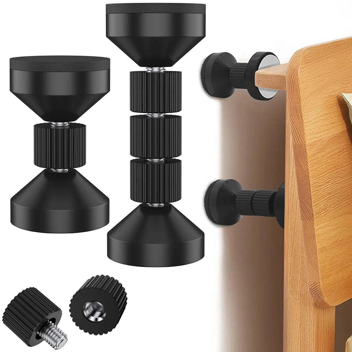 2Pcs Adjustable Threaded Bed Frame Anti-Shake Tool Self-adhesive Headboard Stoppers Telescopic Support Hardware Fasteners Tools