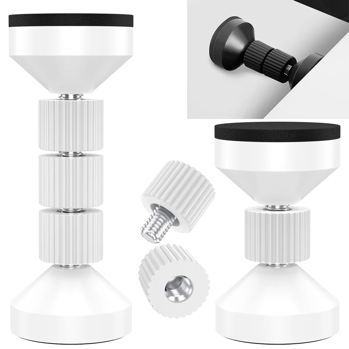 2Pcs Adjustable Threaded Bed Frame Anti-Shake Tool Self-adhesive Headboard Stoppers Telescopic Support Hardware Fasteners Tools