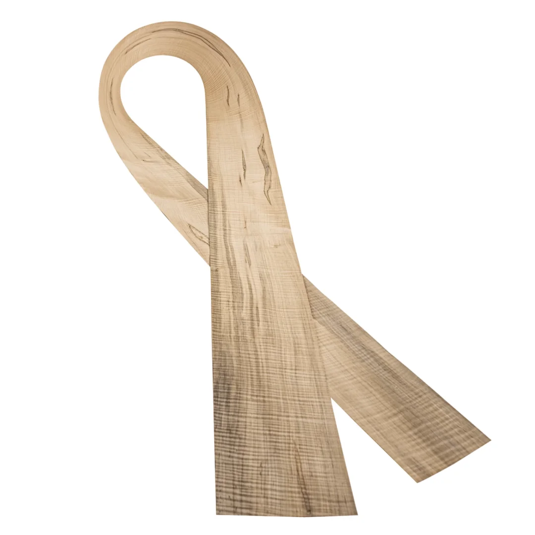 L:2.5m Width:140mm Thick:0.5mm Natural Scarred Maple Figure Wood Veneer Handmade Veneering Speakers Guitars Home Projects