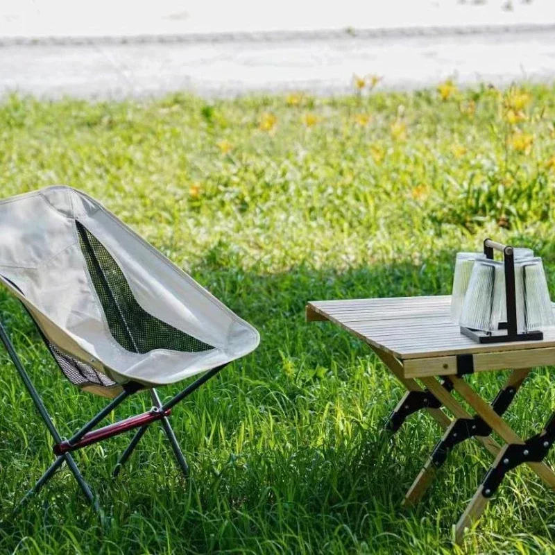Portable Folding Camping Chair Full-Aluminum Frame Compact with Carry Bag Outdoor Hiking Fishing Backpacking
