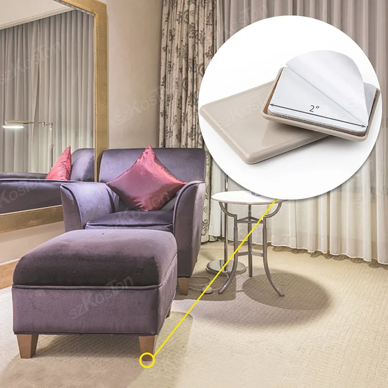 4PCS/lot Feet Glider Sliding Pads Home Furniture Sliders Furniture Gliders PTFE Floor Mover Pads For Household Protection