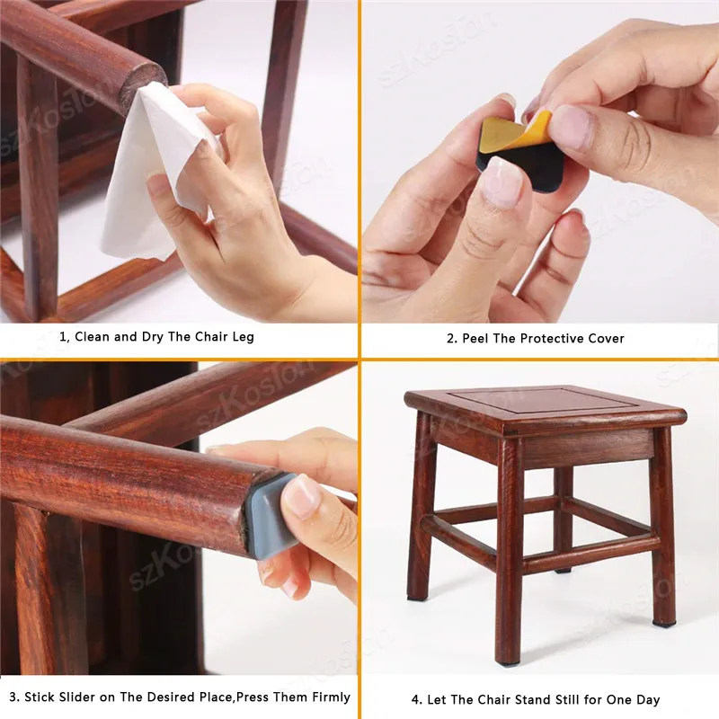 4PCS/lot Feet Glider Sliding Pads Home Furniture Sliders Furniture Gliders PTFE Floor Mover Pads For Household Protection