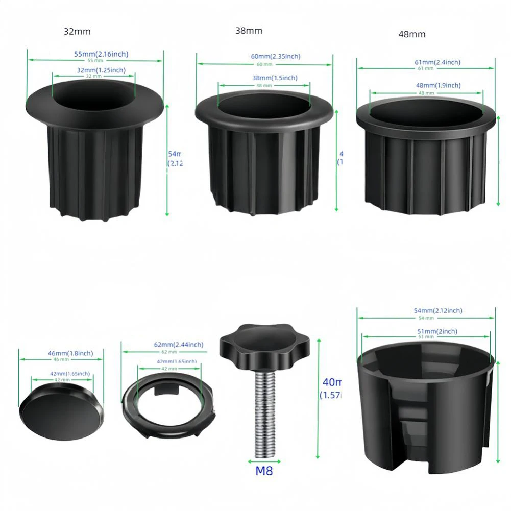 Sun Umbrella Base Bracket Accessories Plastic Pipe Sleeve Fixing Screws Star Shape Thread Clamping Handle Bolt M8 For Umbrella