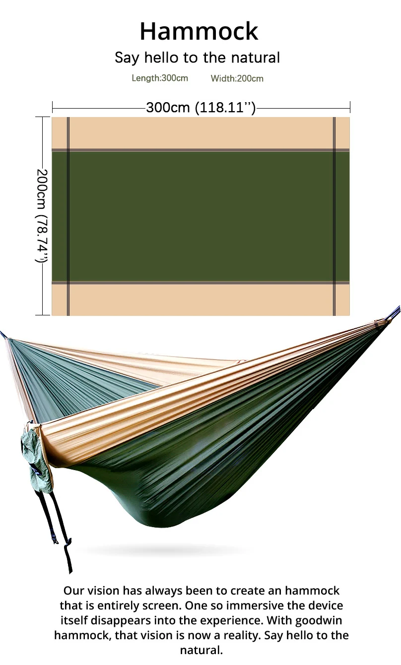 Parachute Cloth Hammock Outdoor Camping Swing 300 X 200 Double Person Extended and Widened Ultra Light Product