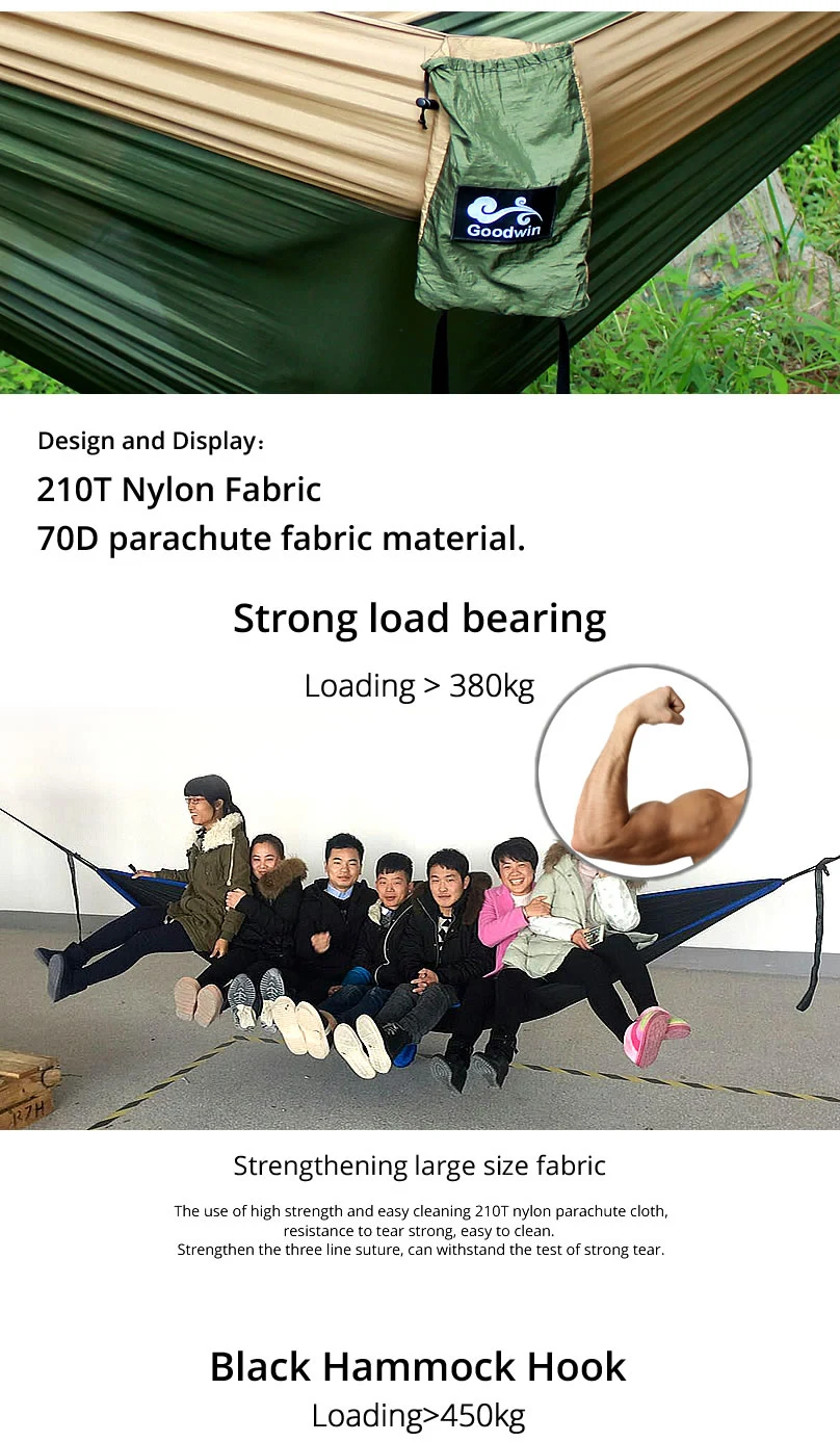 Parachute Cloth Hammock Outdoor Camping Swing 300 X 200 Double Person Extended and Widened Ultra Light Product