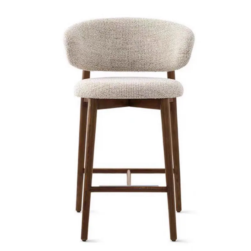 Bar Chair High Stool Household Living Room Bar Chair Pub Restaurant Fabric Chair High Backrest Soft Chair Barstool Counter Stool