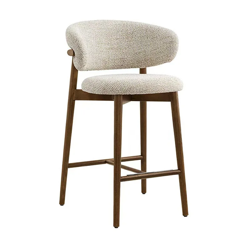 Bar Chair High Stool Household Living Room Bar Chair Pub Restaurant Fabric Chair High Backrest Soft Chair Barstool Counter Stool