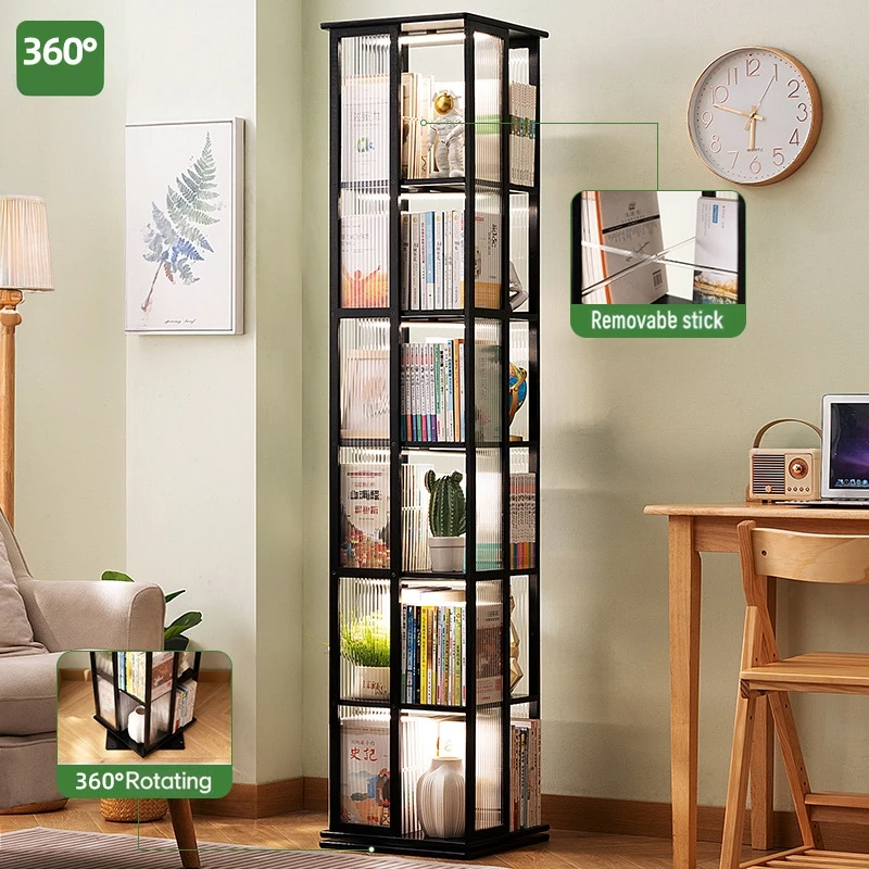 Rotational Bookshelf Organizers Home Storage Shelves Furniture Living Room Shelf Bookcases Librero Organizador Estanteria