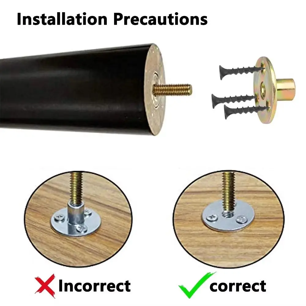 8/10/12/15/20cm Solid Wood Conical Furniture Legs Screw Sofa Legs Bed Cabinet Table Chair Replacement Feet