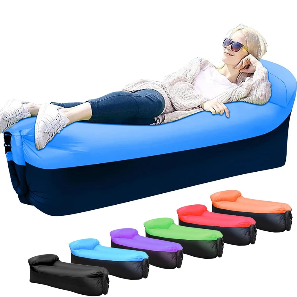 1 Piece Outdoor Fast Inflatable Air Sofa Bed Quality Sleeping Bag Inflatable Airbag Lazy Bag Beach Sofa