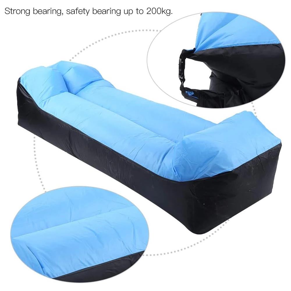 1 Piece Outdoor Fast Inflatable Air Sofa Bed Quality Sleeping Bag Inflatable Airbag Lazy Bag Beach Sofa