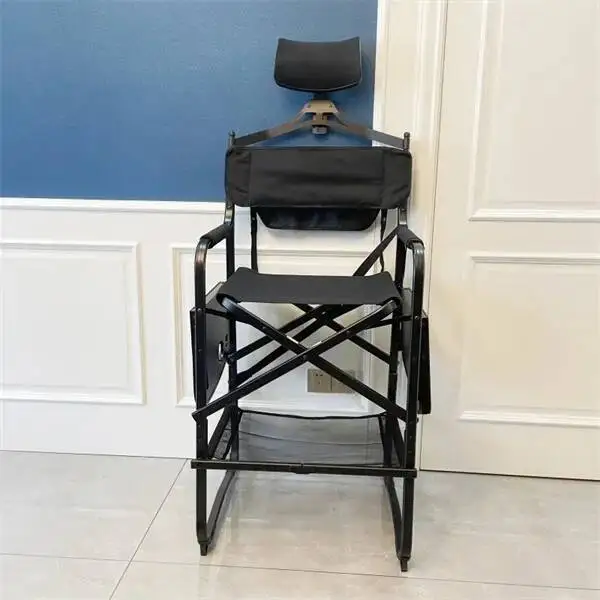 Table Portable Side Makeup with Artist Director Cup Chair Holder Foldable Lightweight Hairstylist Chair for Makeup Salons, Movie