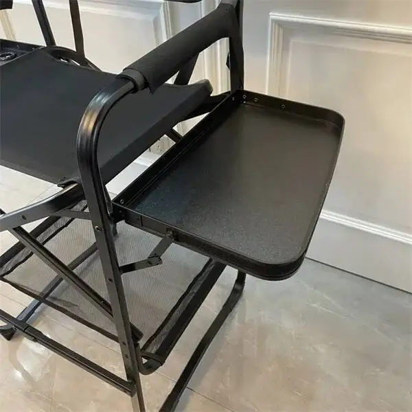 Table Portable Side Makeup with Artist Director Cup Chair Holder Foldable Lightweight Hairstylist Chair for Makeup Salons, Movie