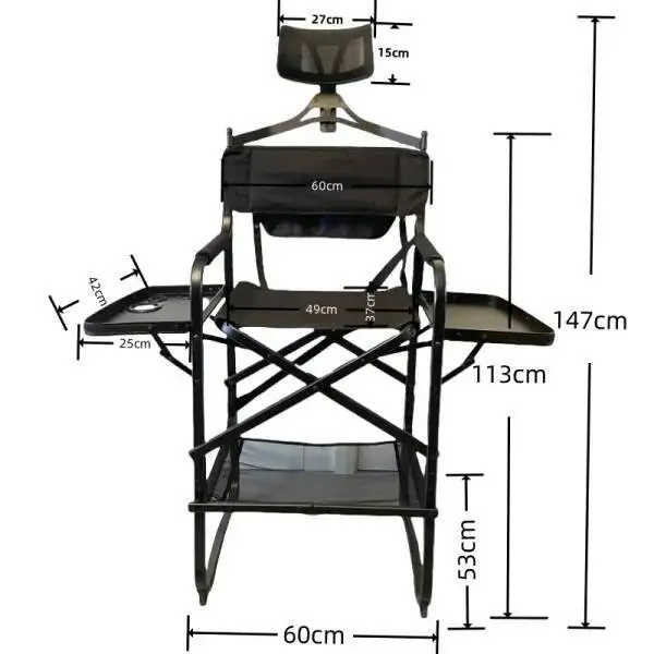 Table Portable Side Makeup with Artist Director Cup Chair Holder Foldable Lightweight Hairstylist Chair for Makeup Salons, Movie