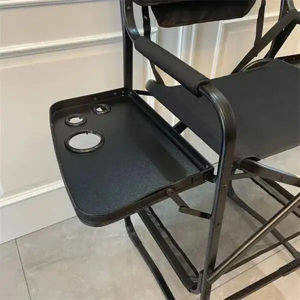 Table Portable Side Makeup with Artist Director Cup Chair Holder Foldable Lightweight Hairstylist Chair for Makeup Salons, Movie
