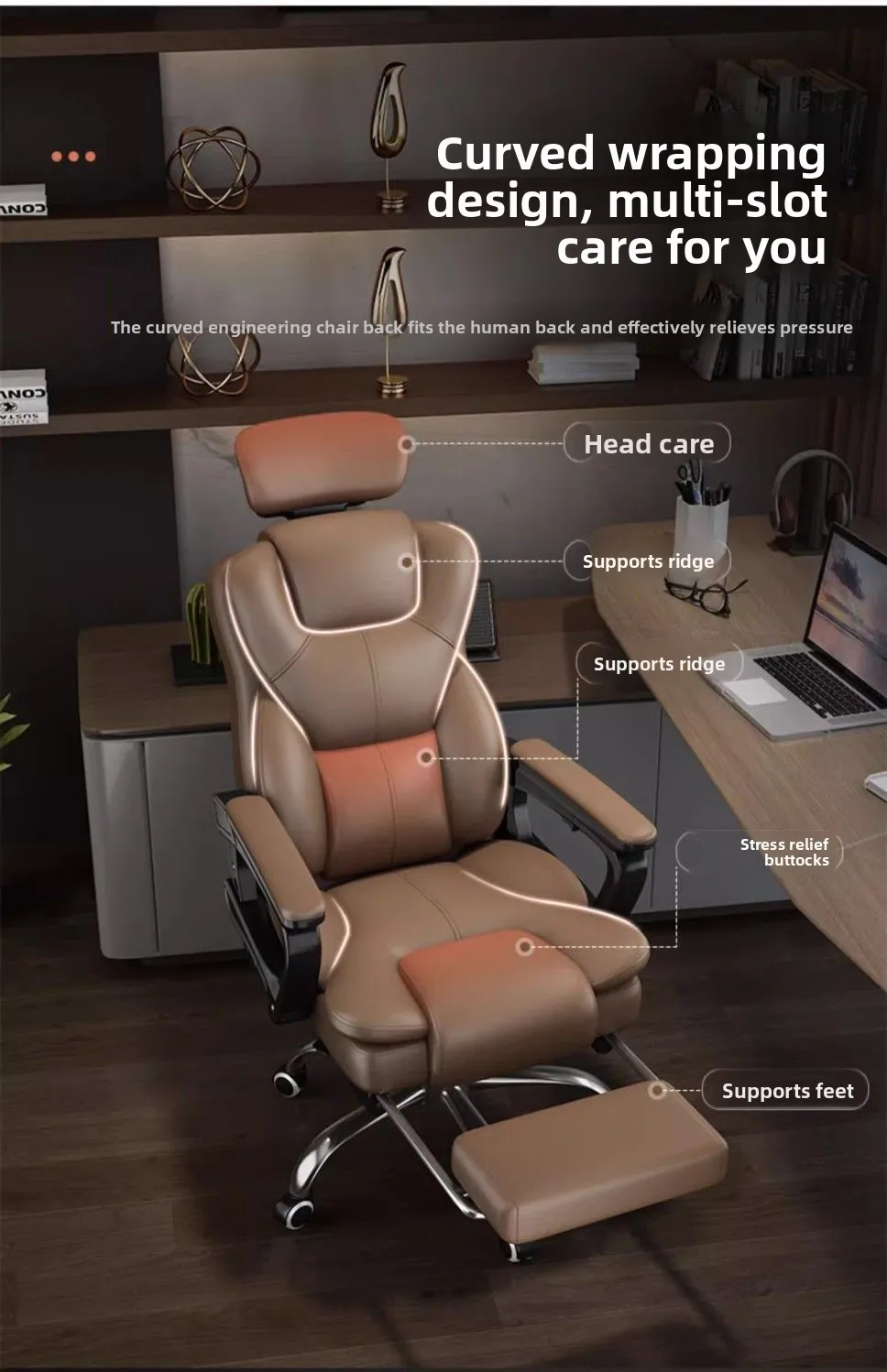 Boss Chair, Home Comfortable, Sedentary Living Room Computer Chair Business Office Chair Study, Backrest Reclining Sofa Bedroom