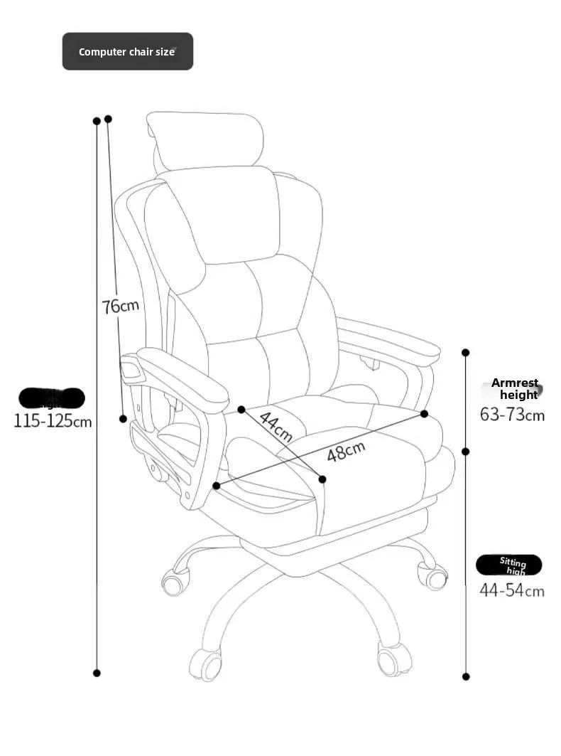 Boss Chair, Home Comfortable, Sedentary Living Room Computer Chair Business Office Chair Study, Backrest Reclining Sofa Bedroom