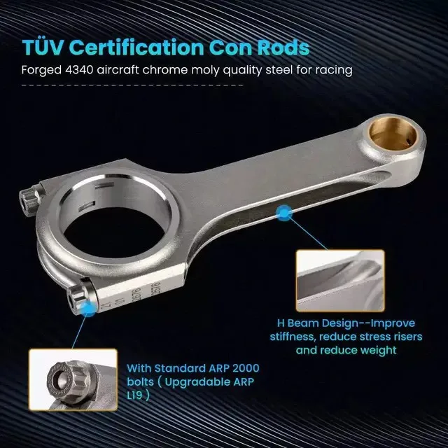 1JZ Forged Connecting Rod 1JZ-GTE~ 1JZ-GE H-type Connecting Rod Can Support 1200 Horsepower (One Piece)