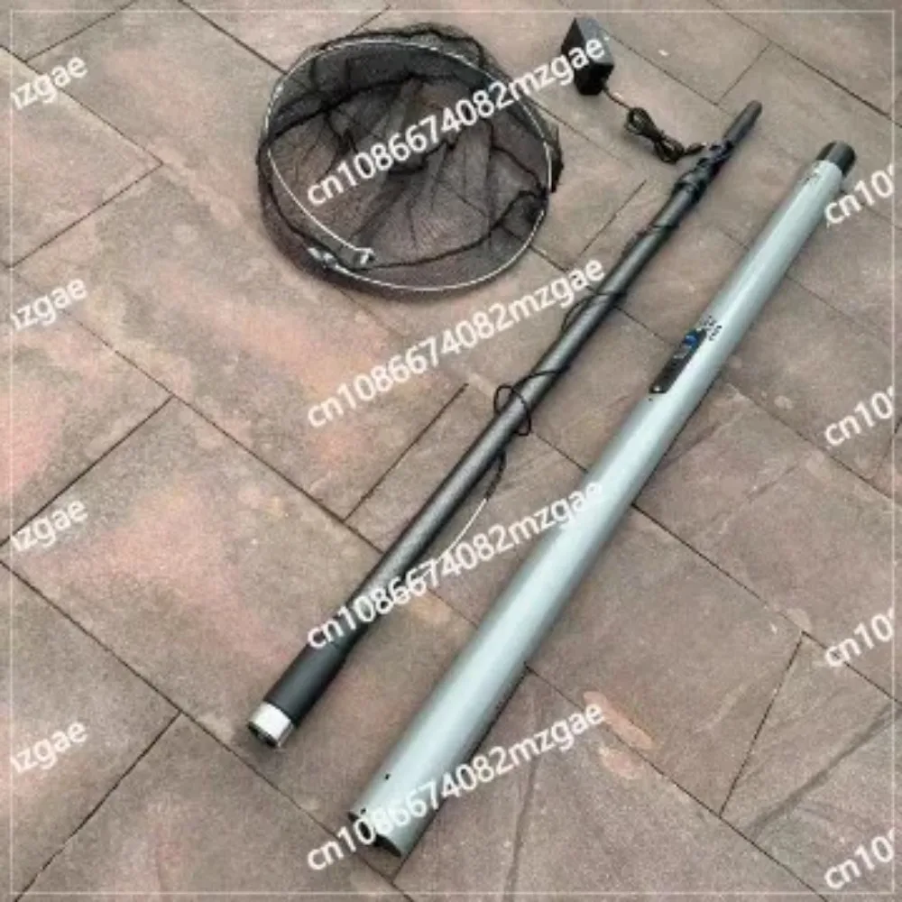4.2m Ultra-light Aluminum Alloy Automatic Telescopic Fishing Net Foldable Hand Tool,fish net electric 물고기 전기충격뜰채