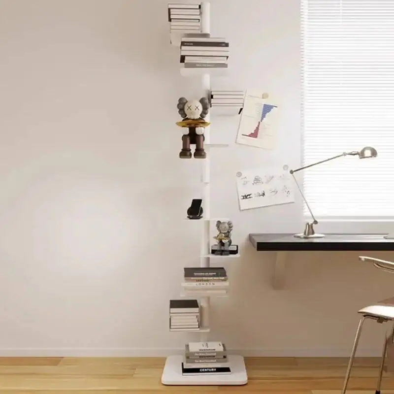 9- Layers Creative Bookcases Iron Rotating Invisible Spiral Bookshelf Living Room Display Shelf Household Corner Room Furniture