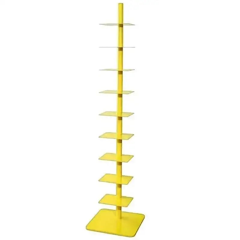 9- Layers Creative Bookcases Iron Rotating Invisible Spiral Bookshelf Living Room Display Shelf Household Corner Room Furniture