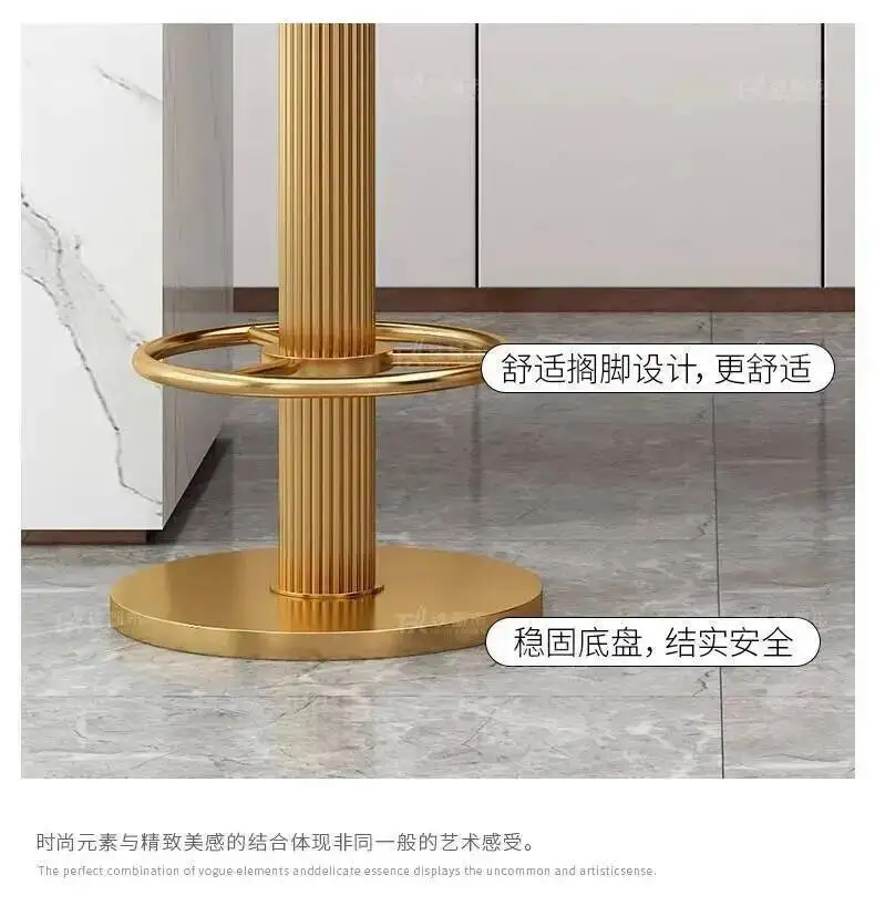 Style Nordic Metal Bar Stool Modern Telescopic High Quality Round Party Chairs White Luxury Soft Taburetes De Bar Furniture