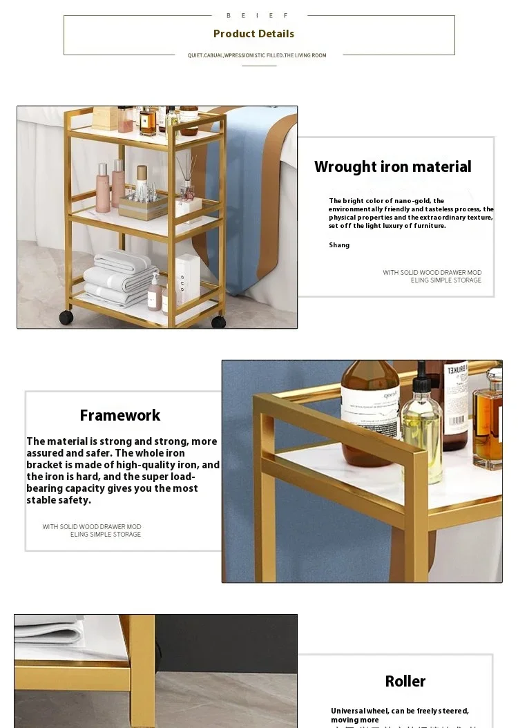 Luxury Salon Trolley Professional Barber Chariot Spa Equipment Chairs Organizers Tool Cart Mueble Con Ruedas Salon Furniture