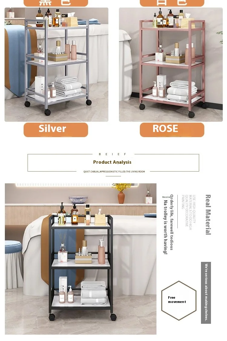 Luxury Salon Trolley Professional Barber Chariot Spa Equipment Chairs Organizers Tool Cart Mueble Con Ruedas Salon Furniture