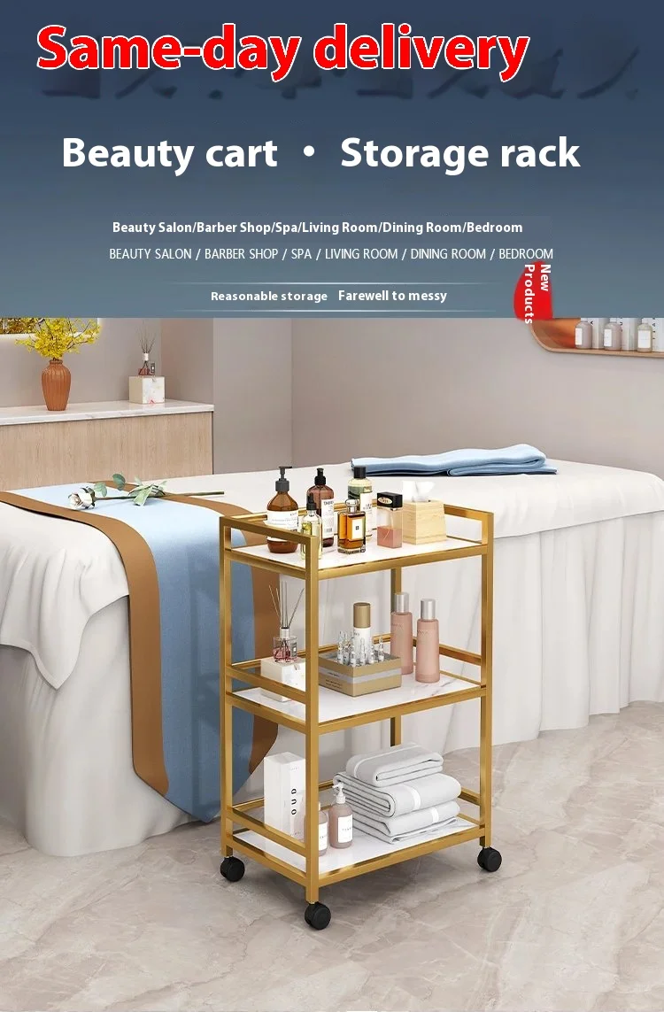Luxury Salon Trolley Professional Barber Chariot Spa Equipment Chairs Organizers Tool Cart Mueble Con Ruedas Salon Furniture