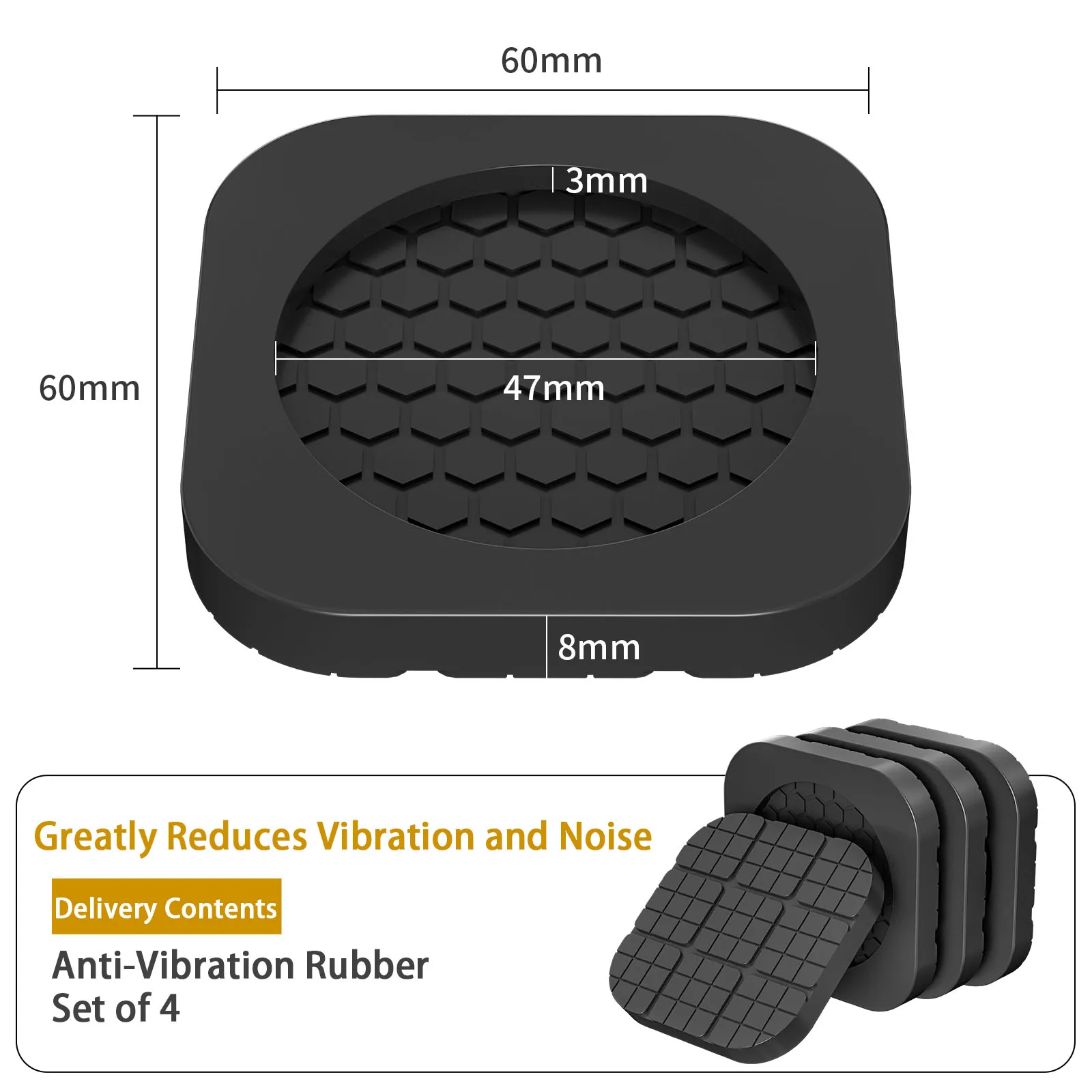 4PCS Anti Vibration Feet Pad Rubber Mat Anti Slip Silent Dampers Stand Universal Washing Machine Refrigerator Furniture Foot Pad