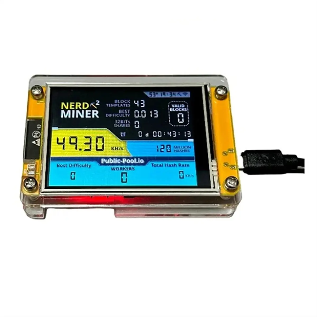 Perfect- New Nerdminer V3 2.8-Inch BTC Solo Lottery Nerd Miner Crypto Solo Mining Machine