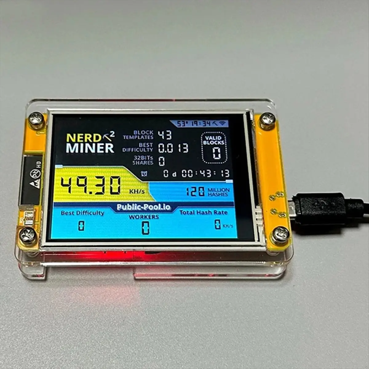 Perfect- New Nerdminer V3 2.8-Inch BTC Solo Lottery Nerd Miner Crypto Solo Mining Machine