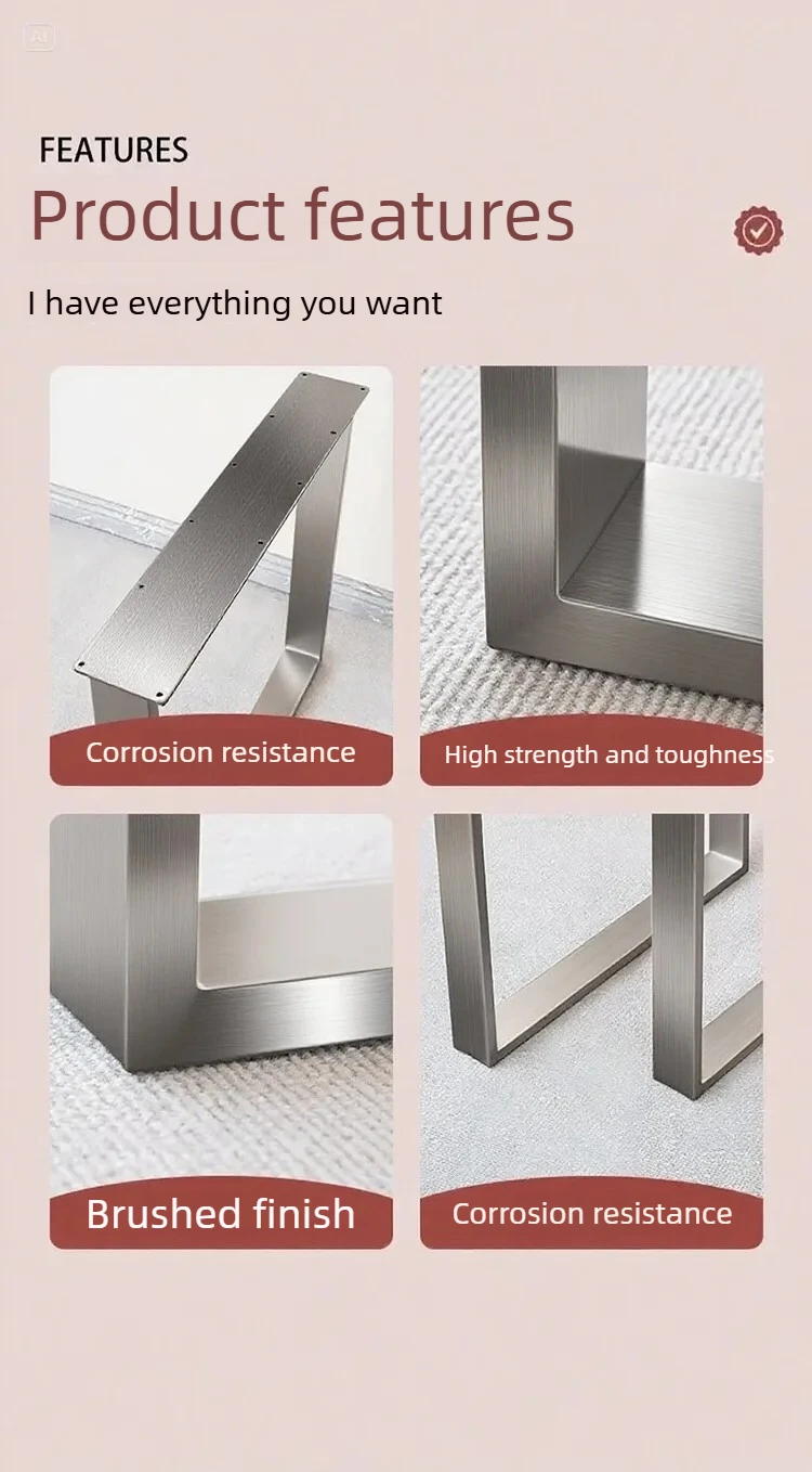 Stainless Steel Kitchen Island Table Legs Industrial Desk Supports Bar Counter Dining Parts Modern Furniture Mounting Brackets