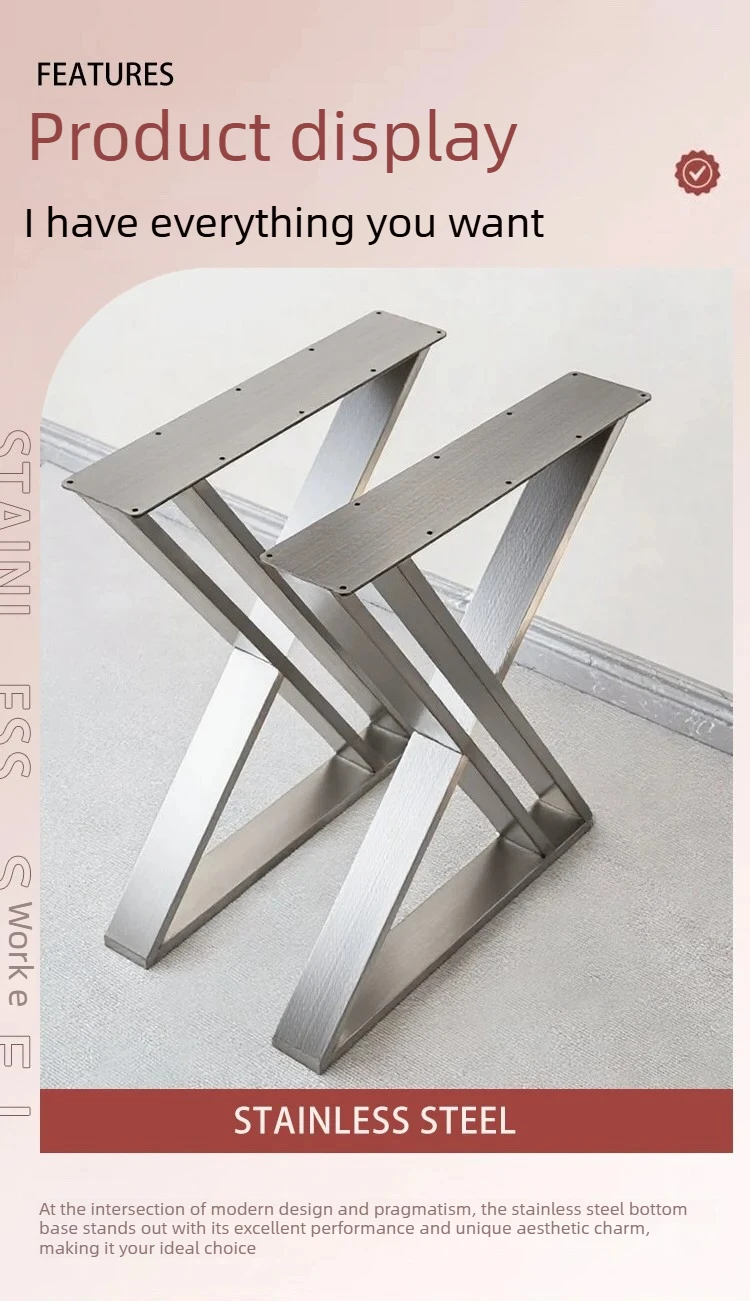 Stainless Steel Kitchen Island Table Legs Industrial Desk Supports Bar Counter Dining Parts Modern Furniture Mounting Brackets