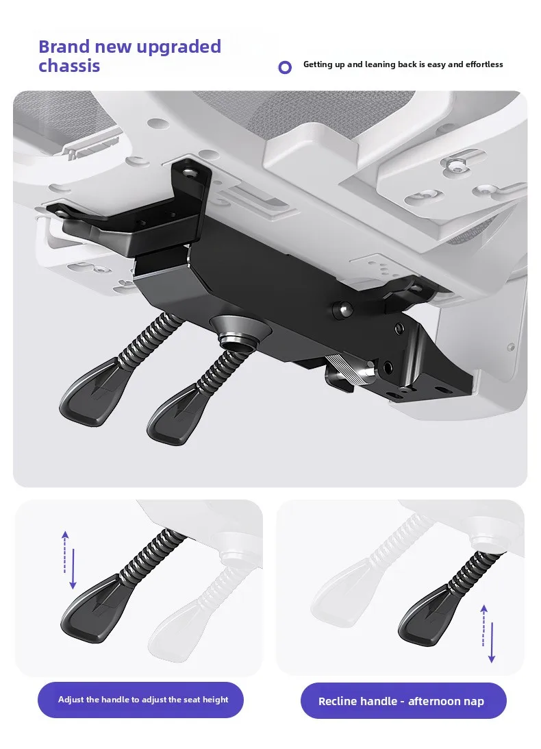 UVR Ergonomic Chair Is Not Tired of Sitting Staff Office Chair Household Reclining Seat Adjustable Backrest Computer Chair