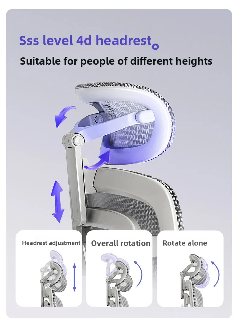 UVR Ergonomic Chair Is Not Tired of Sitting Staff Office Chair Household Reclining Seat Adjustable Backrest Computer Chair