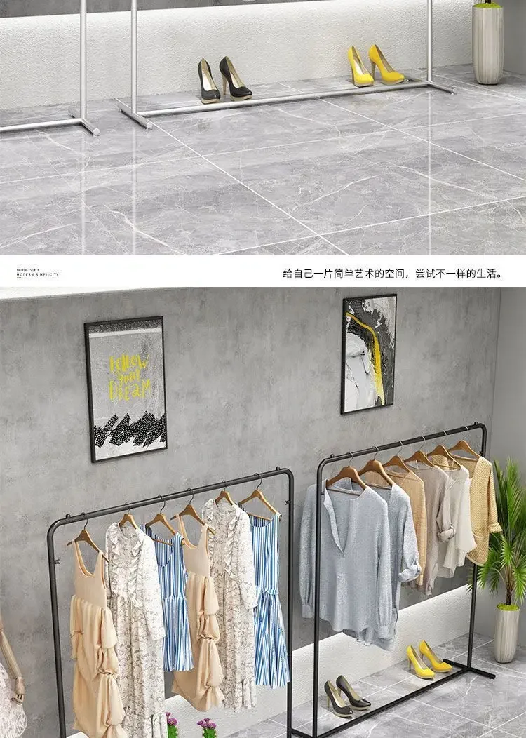 Luxury Gold Clothes Rack Iron Art Stylish Clothing Rack with 100-150CM Length for High-End Home Interior Retail Store Decoration