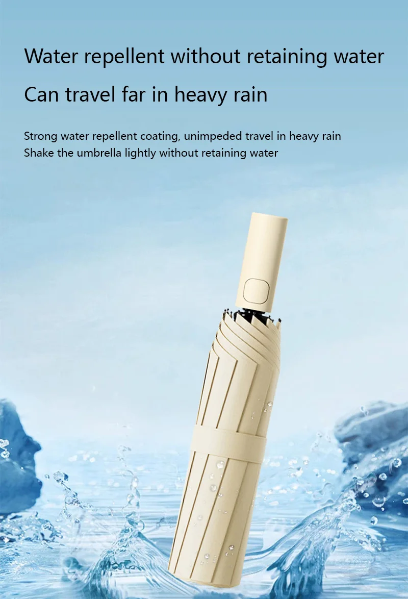 24 Bone Folding Umbrella Fully Automatic SPF 50 UV Double Bone Protection Rain Resistance Strong Wind Resitance Umbrella