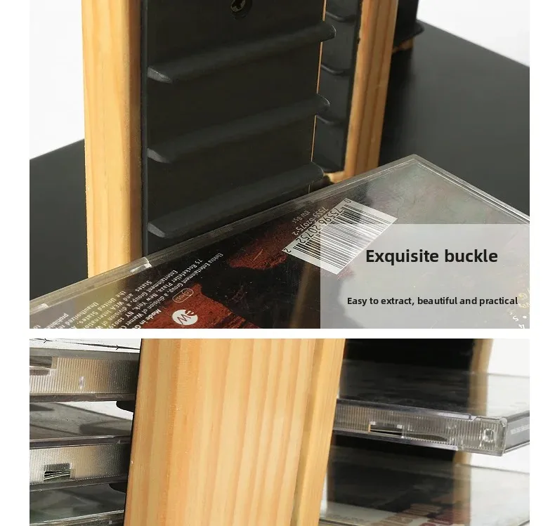 Nordic Modern 360° Rotating CD Rack Space-Saving Solid Wood Disc Stand Storage Organizer for CD Collection