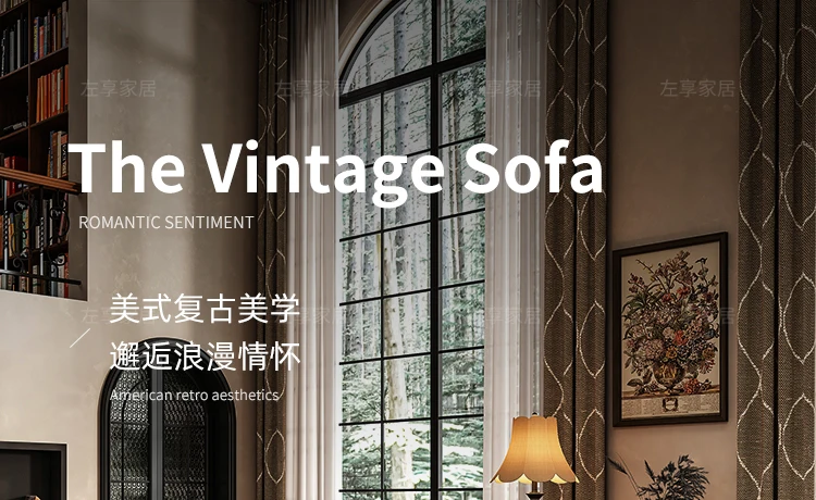 American Retro Sofa Fancy Leather Small Apartment Buckle Sofa First Layer Cowhide Canape Salon Furniture Couch