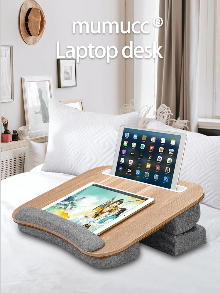 Mumucc Multifunctional Lapdesk With Adjustable Height For Laptops, Tablets,Mobiles,With Cushion And 30CM Slot,Office Nap Pillows