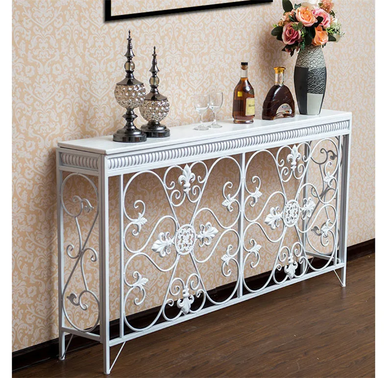American Wrought Iron Console Table Living Room Furniture Console Tables Retro Creative Home Corridor Decoration Hallway Table