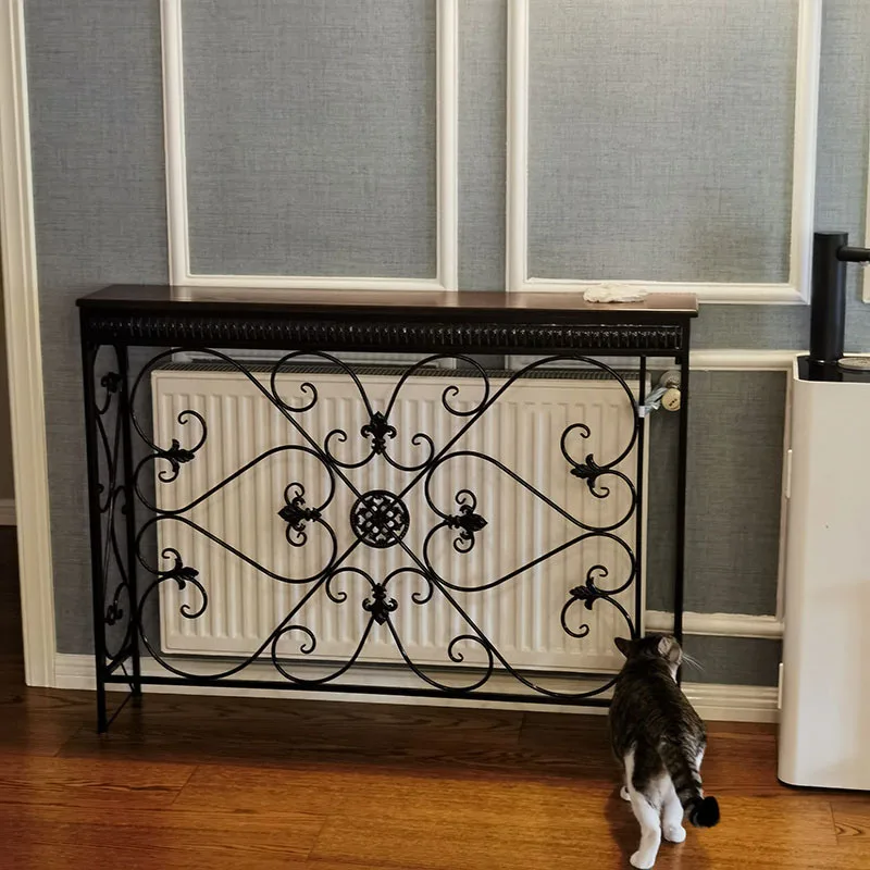 American Wrought Iron Console Table Living Room Furniture Console Tables Retro Creative Home Corridor Decoration Hallway Table