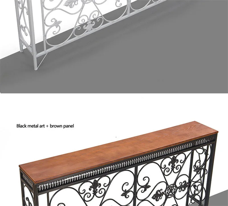 American Wrought Iron Console Table Living Room Furniture Console Tables Retro Creative Home Corridor Decoration Hallway Table