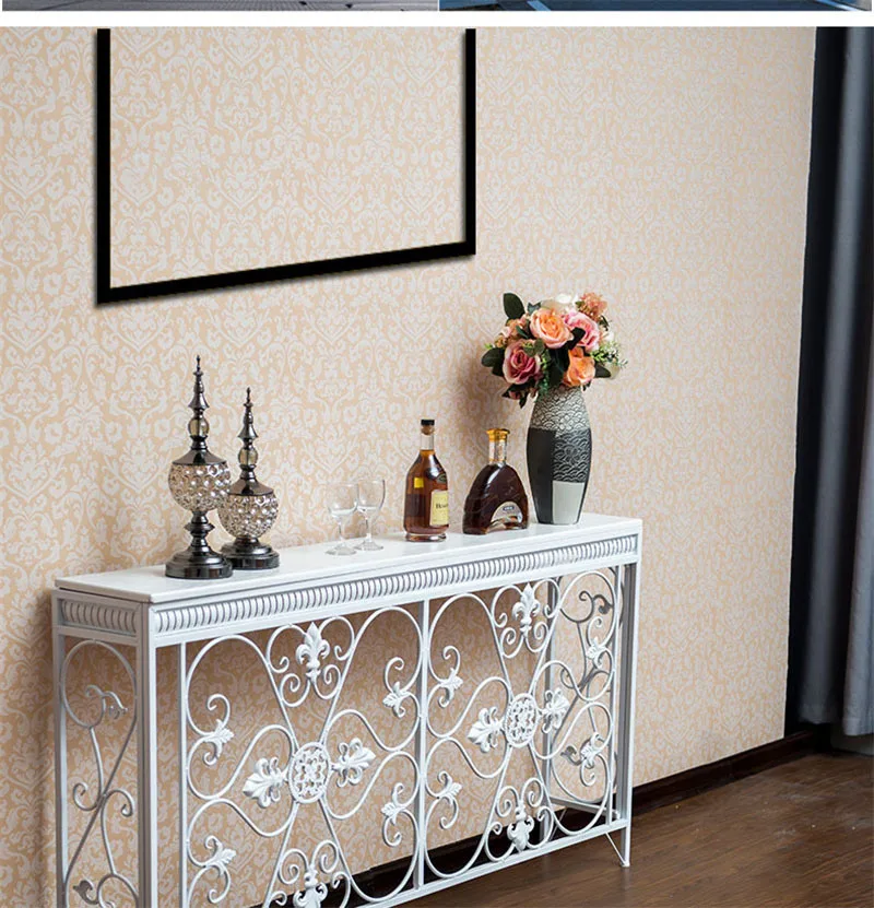 American Wrought Iron Console Table Living Room Furniture Console Tables Retro Creative Home Corridor Decoration Hallway Table