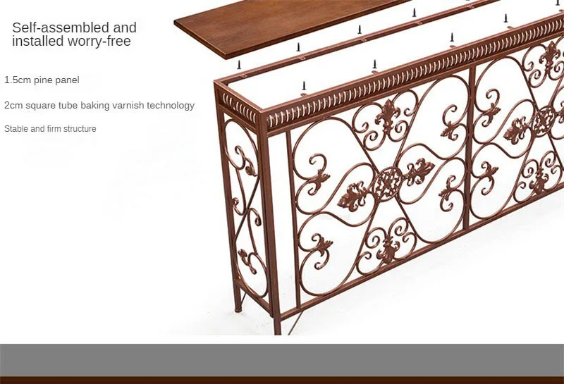 American Wrought Iron Console Table Living Room Furniture Console Tables Retro Creative Home Corridor Decoration Hallway Table