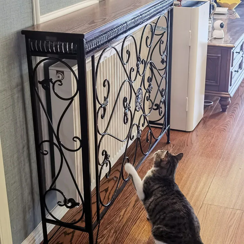 American Wrought Iron Console Table Living Room Furniture Console Tables Retro Creative Home Corridor Decoration Hallway Table